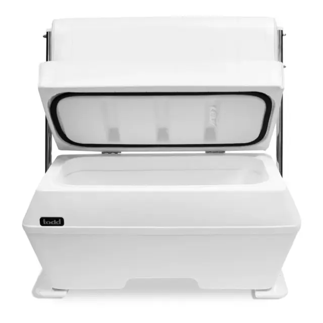 TODD MARINE Sofaboks - Stor - DeLuxe Med hvite vinyl trukket puter/rygg 