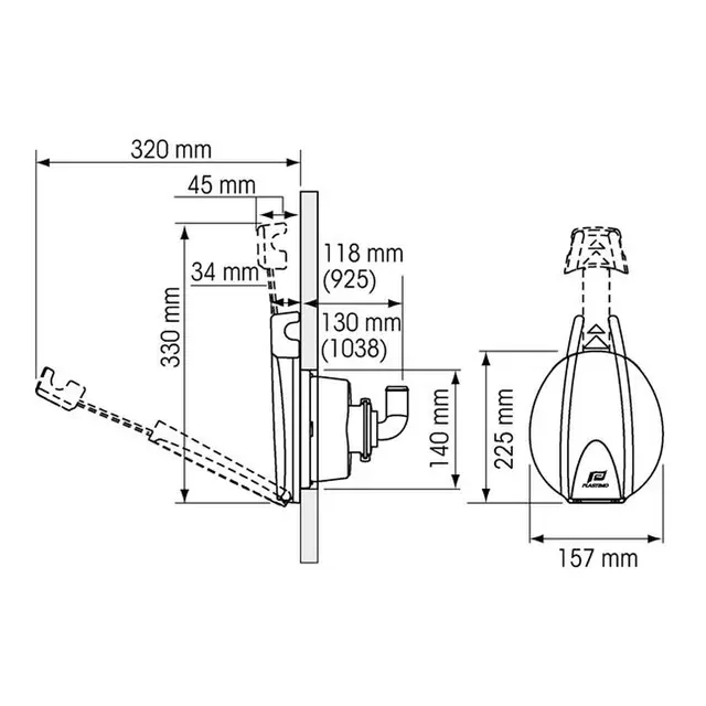 PLASTIMO Lensepumpe m/ teleskophåndtak 925 - Slangedia: 25mm 