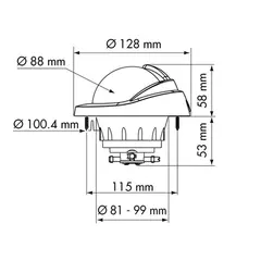 PLASTIMO Compass Plastimo Offshore 95 flush hvit svart konisk rose