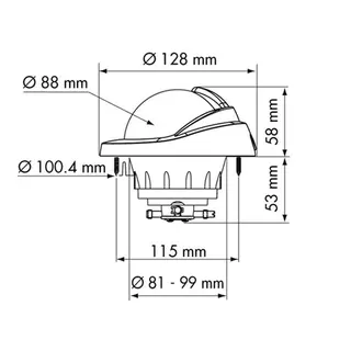 PLASTIMO Compass Plastimo Offshore 95 flush hvit svart konisk rose