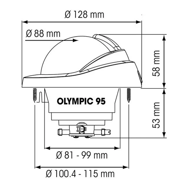 PLASTIMO Compass Plastimo Olympic 95 hvit hvit konisk rose 