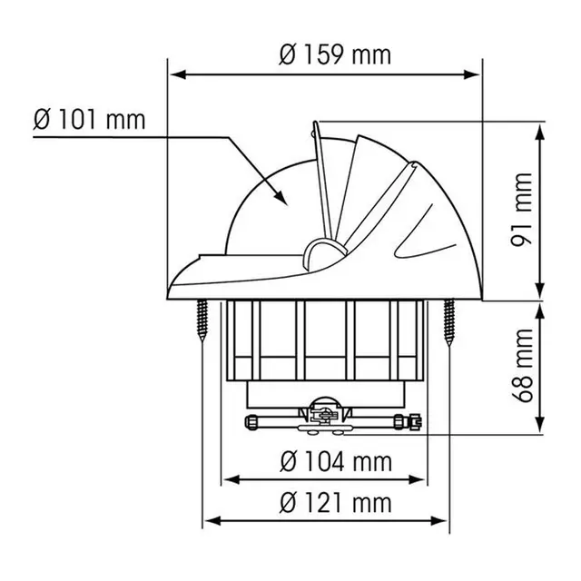 PLASTIMO Compass Plastimo Offshore 115 hvit svart konisk rose 