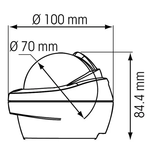 PLASTIMO Compass Plastimo Offshore 75 Basic sokkel hvit svart kjegle 