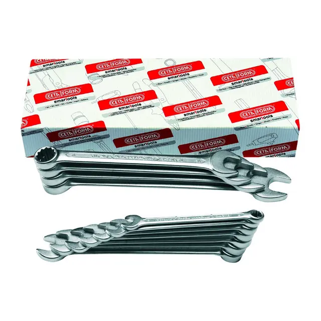 CETAFORM Fastnøkler, 17 deler, metrisk 6-22 mm 