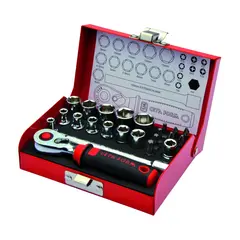 CETAFORM Skrallesett 1/4&#39;&#39; Metrisk m/kort skralle