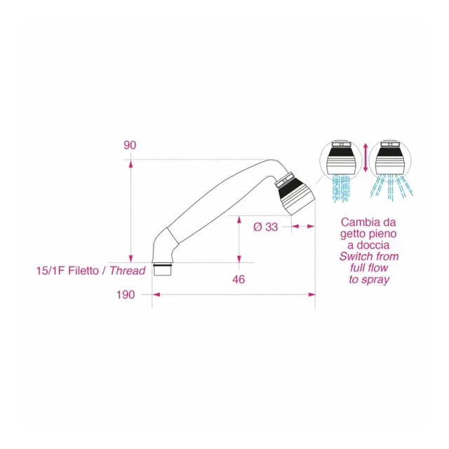 BARKA Dusjhode for MD3111 - D11 hvit 