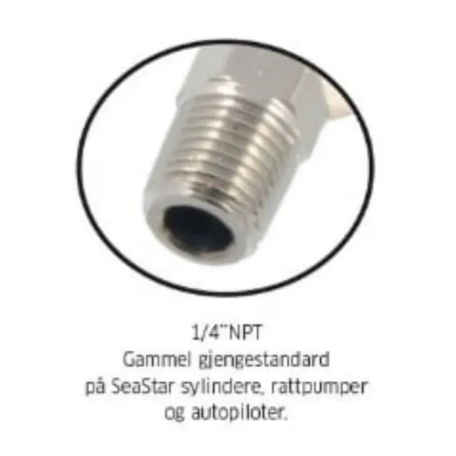 TELEFLEX Overgang 1/4 NPT hann ORB Hann HF5528 (3/8" Tube + 1/4" NPT) - 3stk 