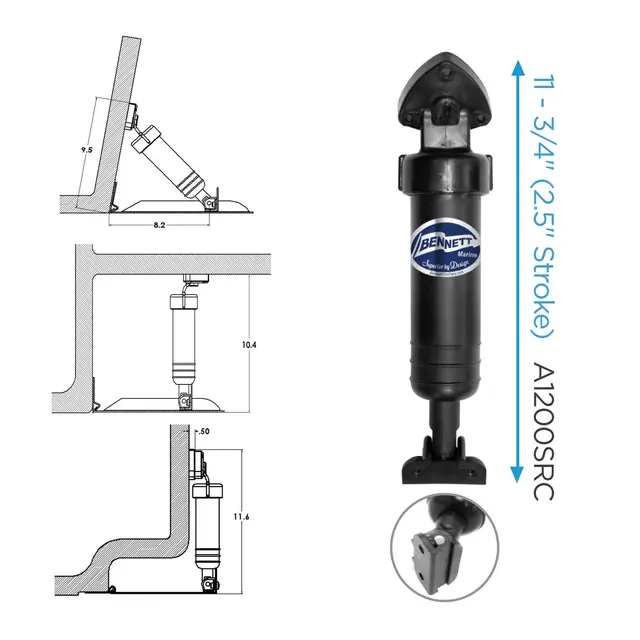 BENNETT M-80 Sportsplan m/EIC 8 x 9" Trimindikator og Auto Oppheisfunksjon 