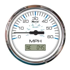 FARIA GPS fartsm&#229;ler 0-60 knop Chesapeake SS White serien.