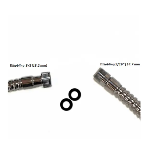 BARKA Flex slange 2m forkrommet - 5/8" F - 9/16" M - 2m 