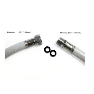 BARKA Dusjslange - 2m Hvit nylon - 5/8&quot;F - 9/16 M -&#160;TP2038/1