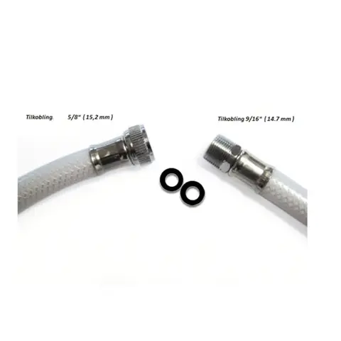 BARKA Dusjslange - 2m Hvit nylon - 5/8&quot;F - 9/16 M -&#160;TP2038/1