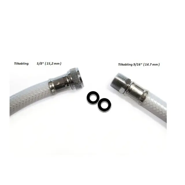 BARKA Dusjslange - 2m Hvit nylon - 5/8"F - 9/16 M - TP2038/1 