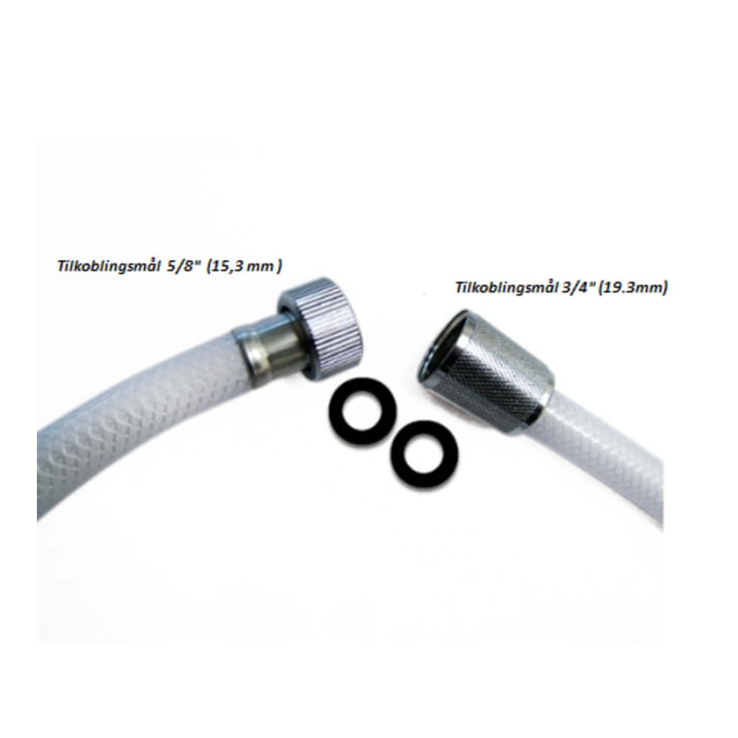 BARKA Dusjslange - 4m Hvit nylon - 5/8" F - 3/4" F