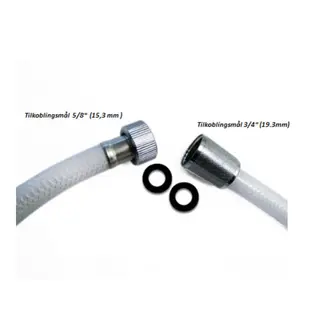 BARKA Dusjslange - 4m Hvit nylon - 5/8&quot; F - 3/4&quot; F