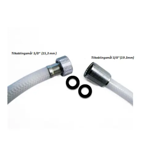 BARKA Dusjslange - 4m Hvit nylon - 5/8&quot; F - 3/4&quot; F