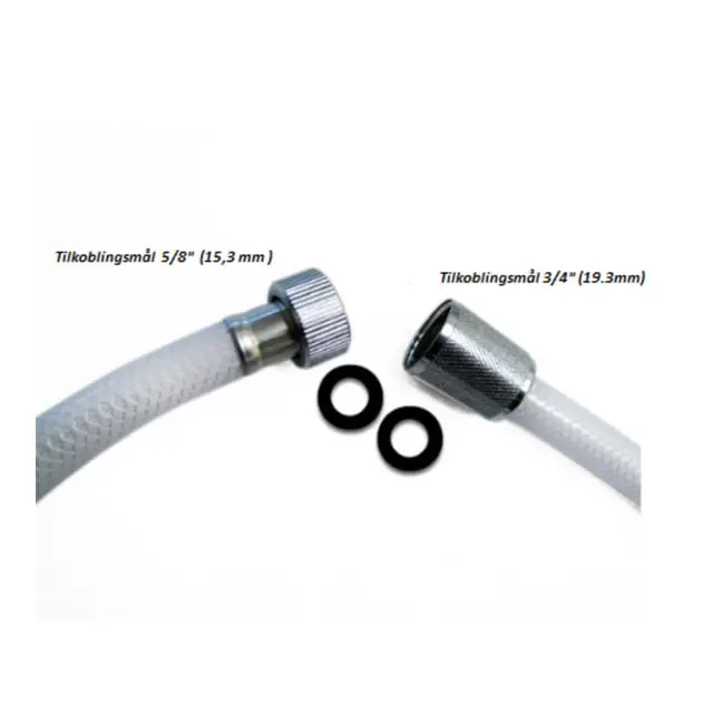 BARKA Dusjslange - 4m Hvit nylon - 5/8" F - 3/4" F 