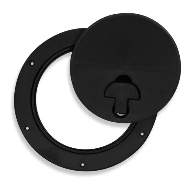 BOMAR Inspeksjonsluke, Sort Ø8" (267mm) # 841b - u/hengsel - synlig flens 