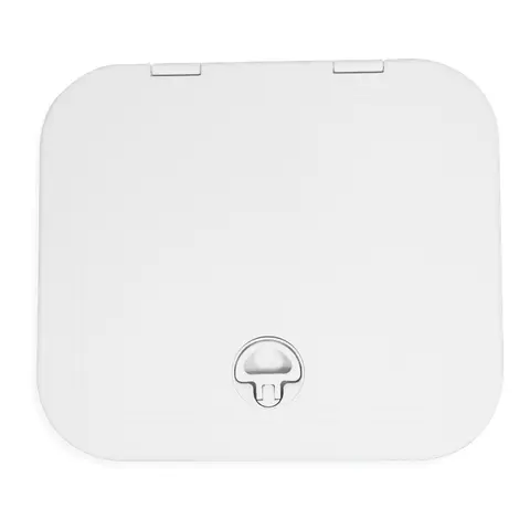 BOMAR Plastluke, Hvit 329 x 379 # 7812 - hengslet - skjult flens