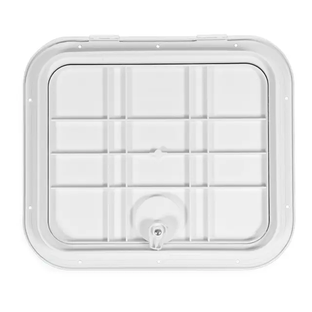 BOMAR Plastluke, Hvit 314 x 370 # 7812 - hengslet - skjult flens 