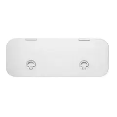 BOMAR Plastluke, Hvit 229 x 610 # 7924 - hengslet - skjult flens