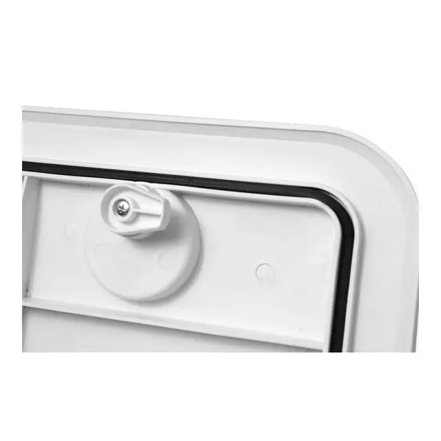 BOMAR Plastluke, Hvit 229 x 610 # 7924 - hengslet - skjult flens 