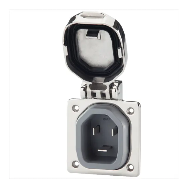 SmartPlug SS landstrømsinntak , 16AMP Rustfritt lokk - 230V 16amp 