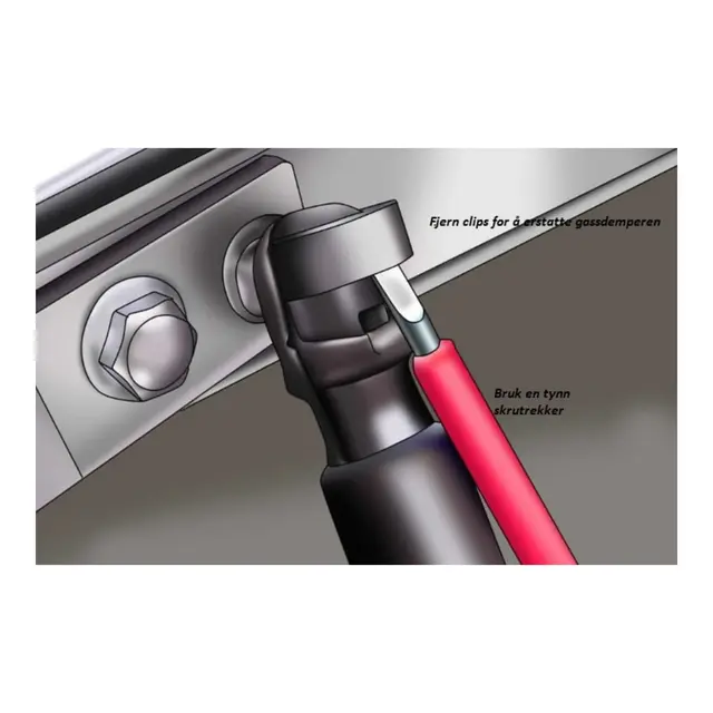 ATTWOOD Gassdemper 17,2” - 435 mm 18 kg skyvekraft - inkl. endeledd 