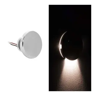 LED Step/d&#248;rk Lys, Rund vanntett 10-30 Volt IP67 - Enveis lysstr&#229;le