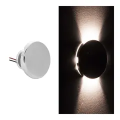 LED Step/d&#248;rk Lys, Rund vanntett 10-30 Volt IP67 - Toveis lysstr&#229;le