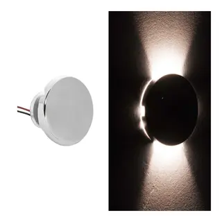 LED Step/d&#248;rk Lys, Rund vanntett 10-30 Volt IP67 - Toveis lysstr&#229;le