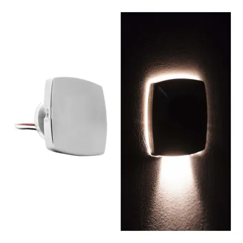 LED Step/d&#248;rk Lys Rektangel vanntett 10-30 Volt
 Ip67&#160; Enveis lysstr&#229;le