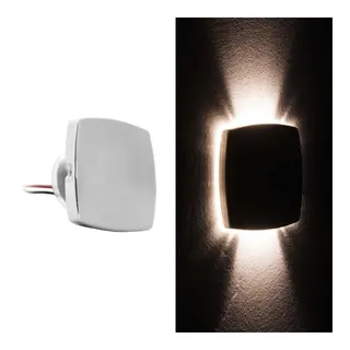 LED Step/d&#248;rk Lys, Rektangel vanntett 10-30 Volt
 Ip67 Toveis lysstr&#229;le