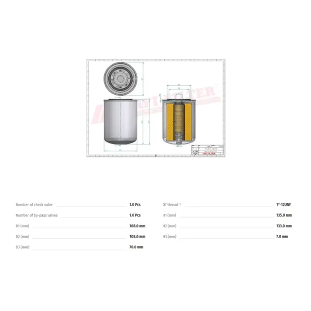 HIFI Oljefilter til Volvo  Erst: 471034 TAMD40A, AD41A,  AQD41A m.m 