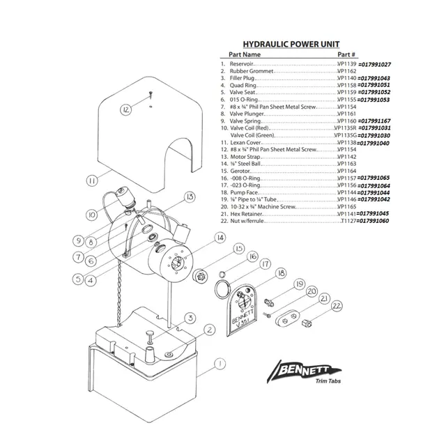 BENNETT Ventilsete for magnetventil Reserve# VP-1159 