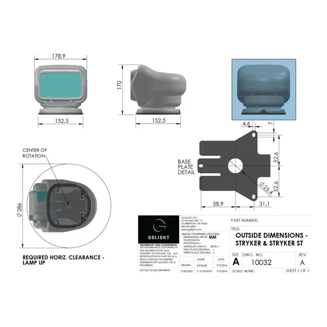 GOLIGHT Lyskaster LED - 24V Hvit - Trådløs kontroll 