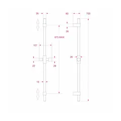BARKA&#160;SQC2001-00-1/2”F&#160;Dusj m/stang firkantet - 1,5m slange