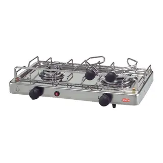 ENO Kokeapparat Duo 2-bluss frittst&#229;ende Rustfri m/1 kj.holder/batt.tenning