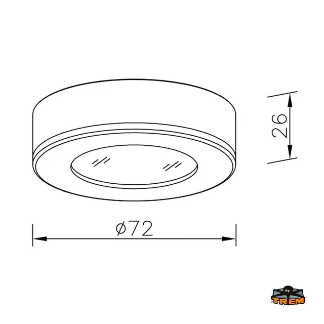 AUROLED Utenpåliggende LED-taklampe 10-36V - 3,6W 