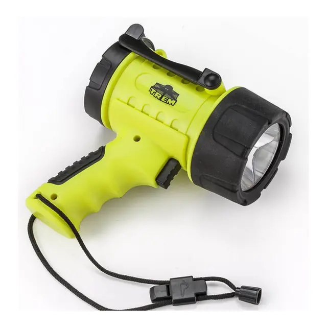 TREM Lyskaster LED vanntett IP67 - 400m lys - Batteri 