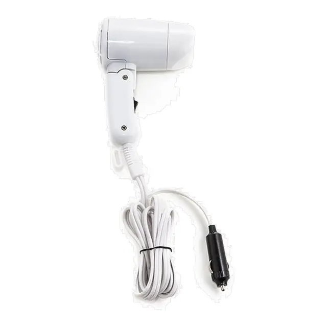 TREM Hårføner / Defroster for rute 12V Hvit - 2m kabel - 180W 