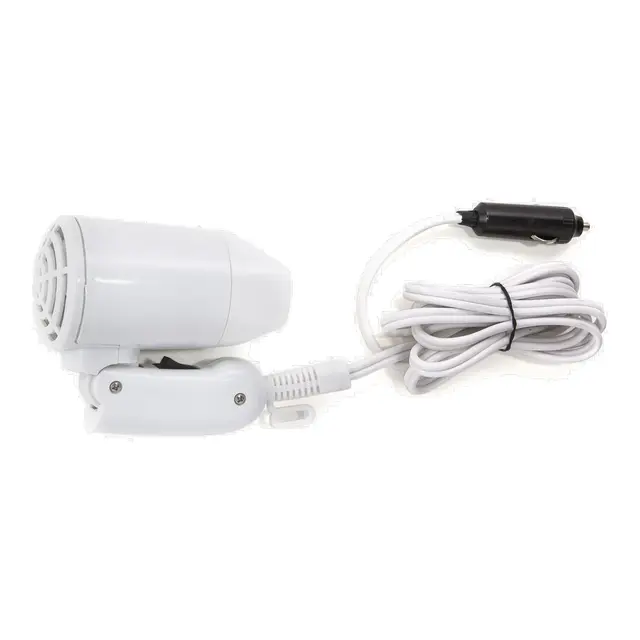 TREM Hårføner / Defroster for rute 12V Hvit - 2m kabel - 180W 