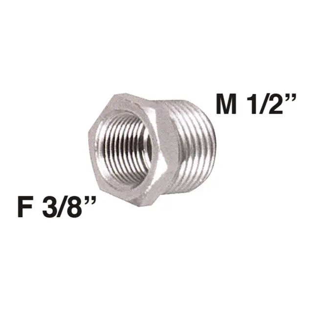TREM 3/8 til 1/2 dusjslangeadapter adapter til kran og slange 