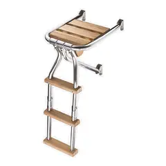 TREM Badeplatform med stige Rustfritt st&#229;l - 3 trinn