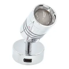 AUROLED LED-lampe m/USB-uttak 12V, 3,5W, Dimbar