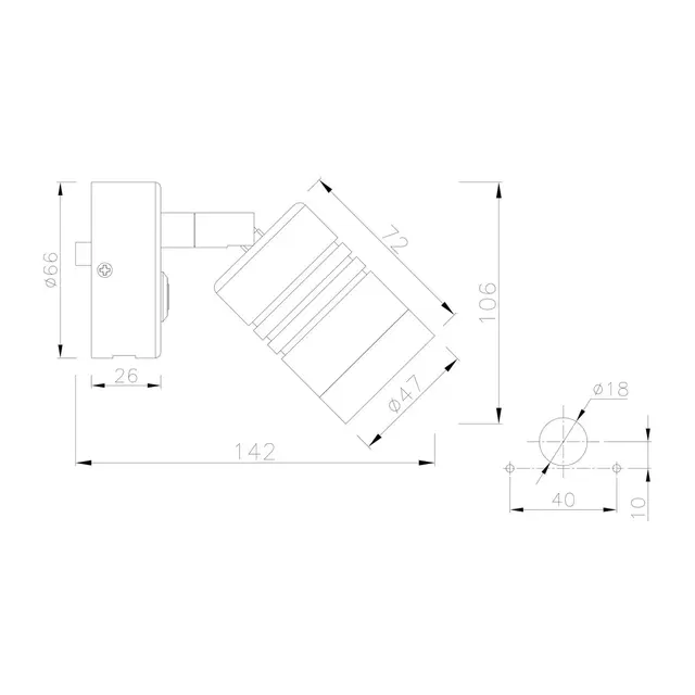 AUROLED LED-lampe m/USB-uttak 12V, 3,5W, Dimbar 