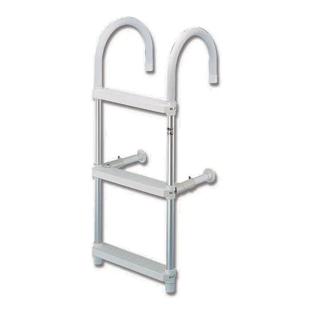 TREM Portabel Badestige 3-trinn Aluminium, Trinn av plast 