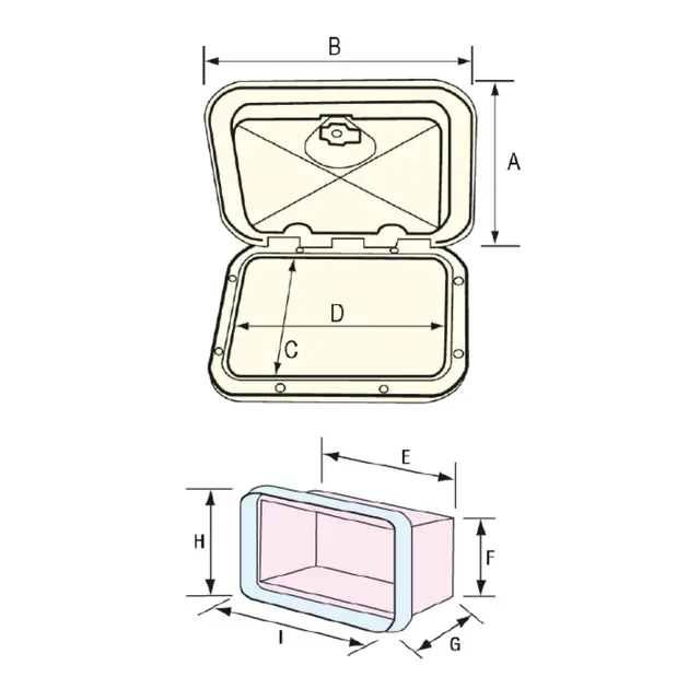 Hanskerom 270 x 375 mm hvit Oppbevaringsboks/hanskerom med lokk 