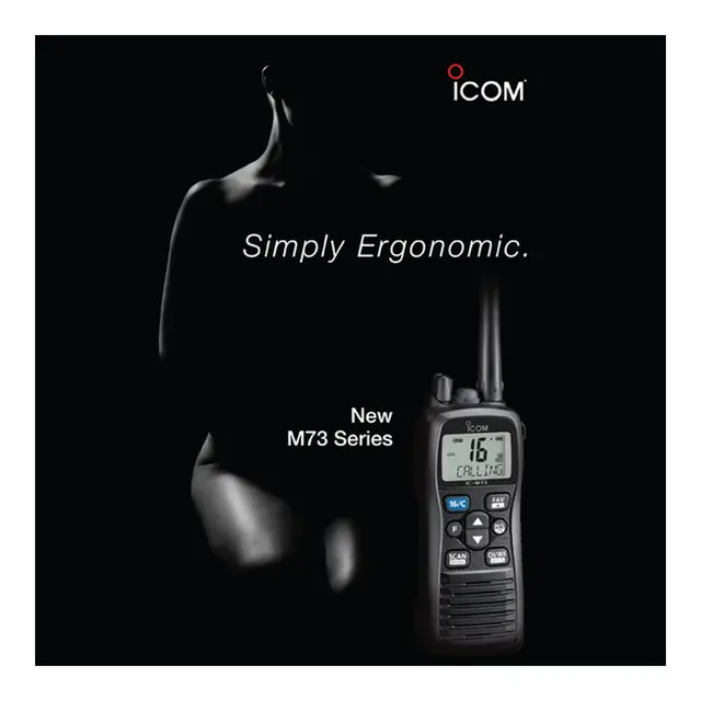 ICOM Håndholdt VHF, IC-M73 6W, IP68, "Last Call Voice", ANC 