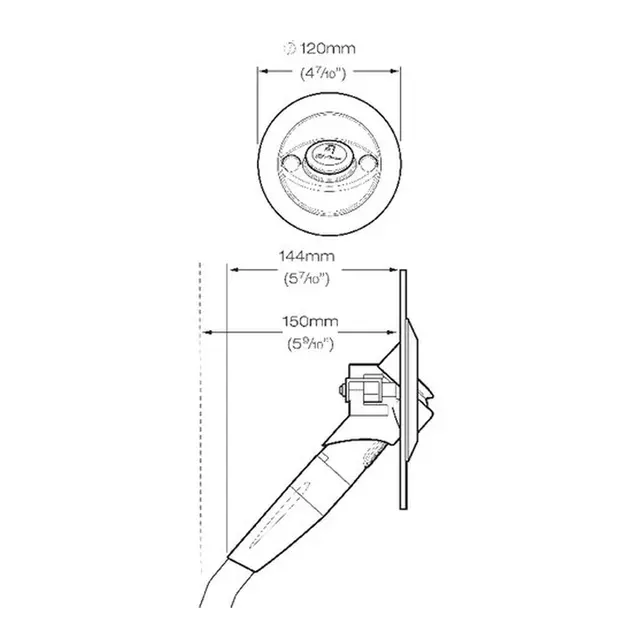 WHALE Dusjsystem for dekk "Twist Mixer" Kaldt/Varmt vann - Innfellbar 